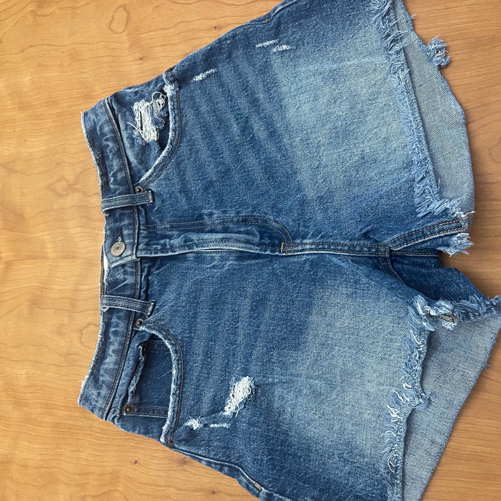 Abercrombie & Fitch Distressed Blue Denim Jean Shorts